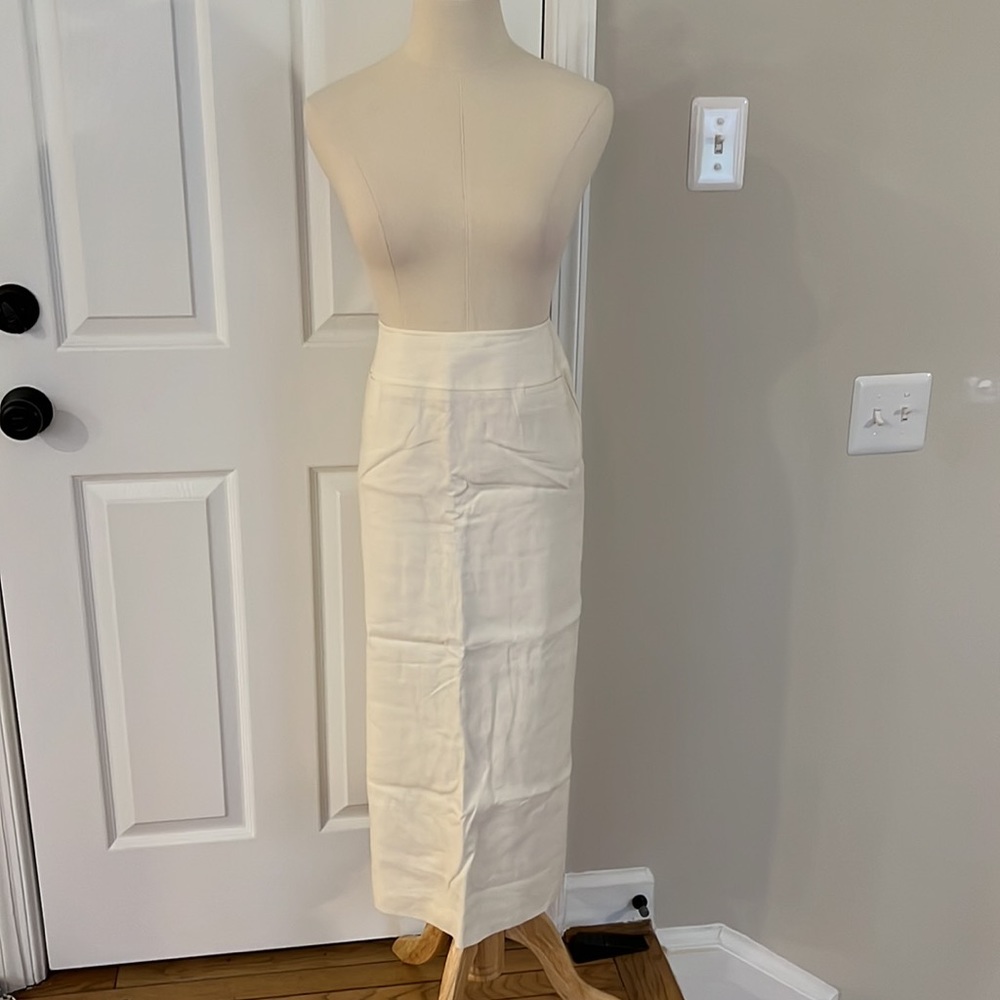 Women's white linen skirt
